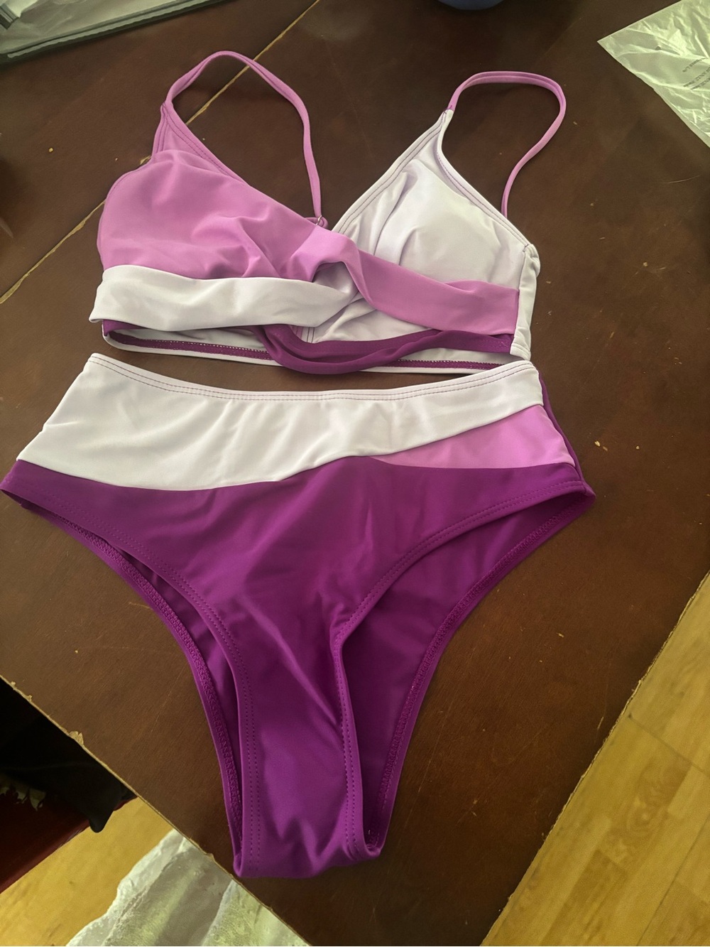 SHEIN Purple Ombre Colorblock Bikini Set